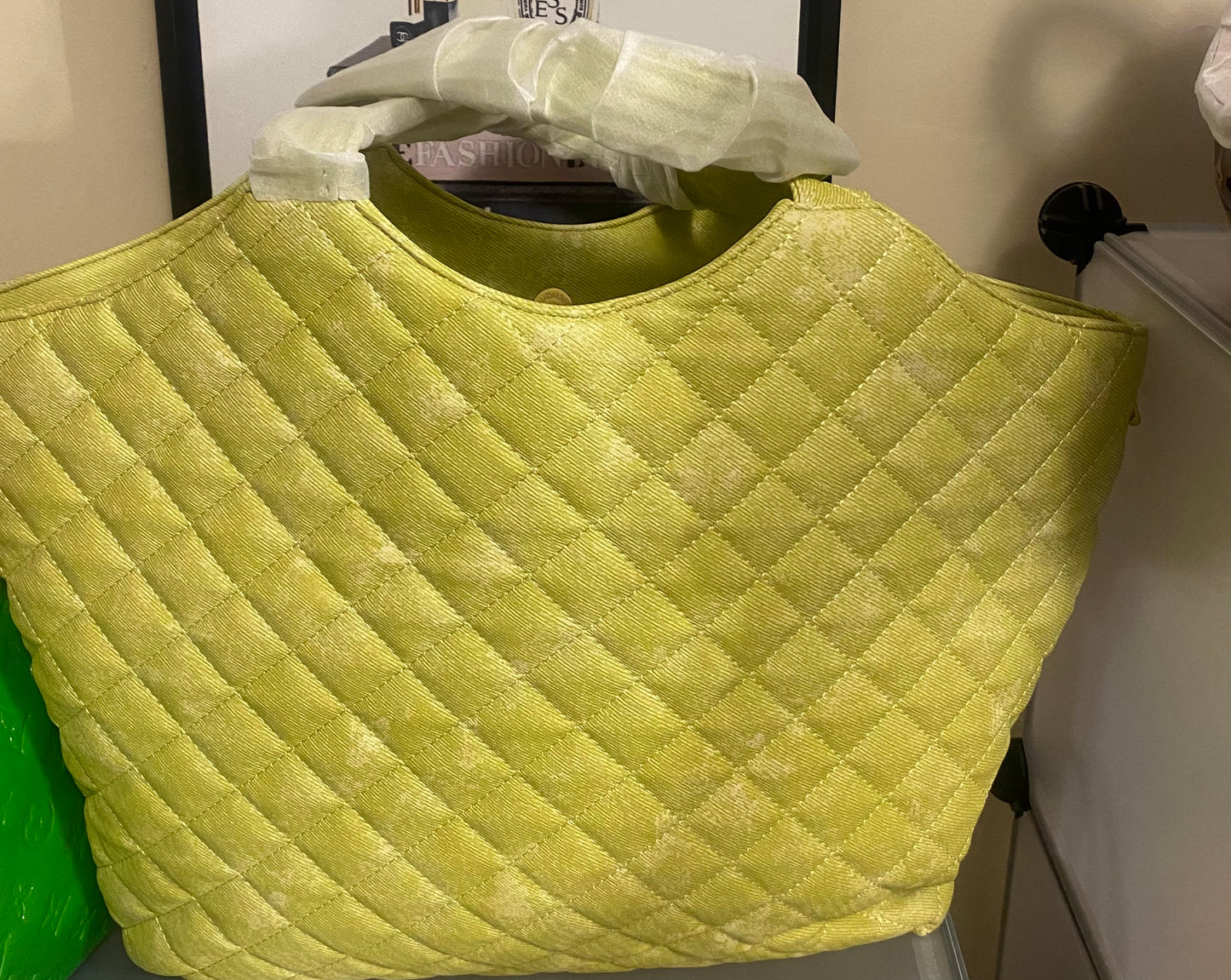 Green YSL tote bag
