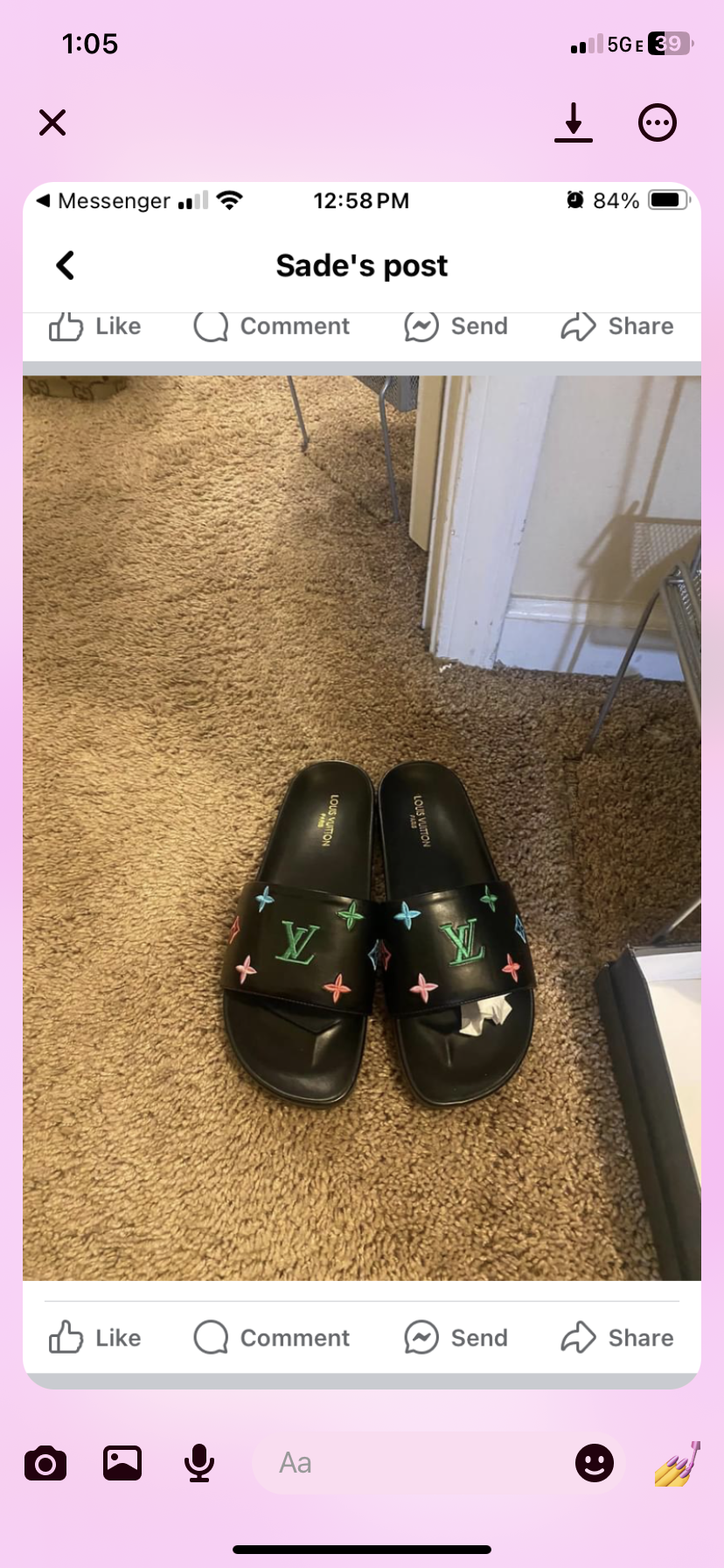 Multi color Louis Vuitton slides