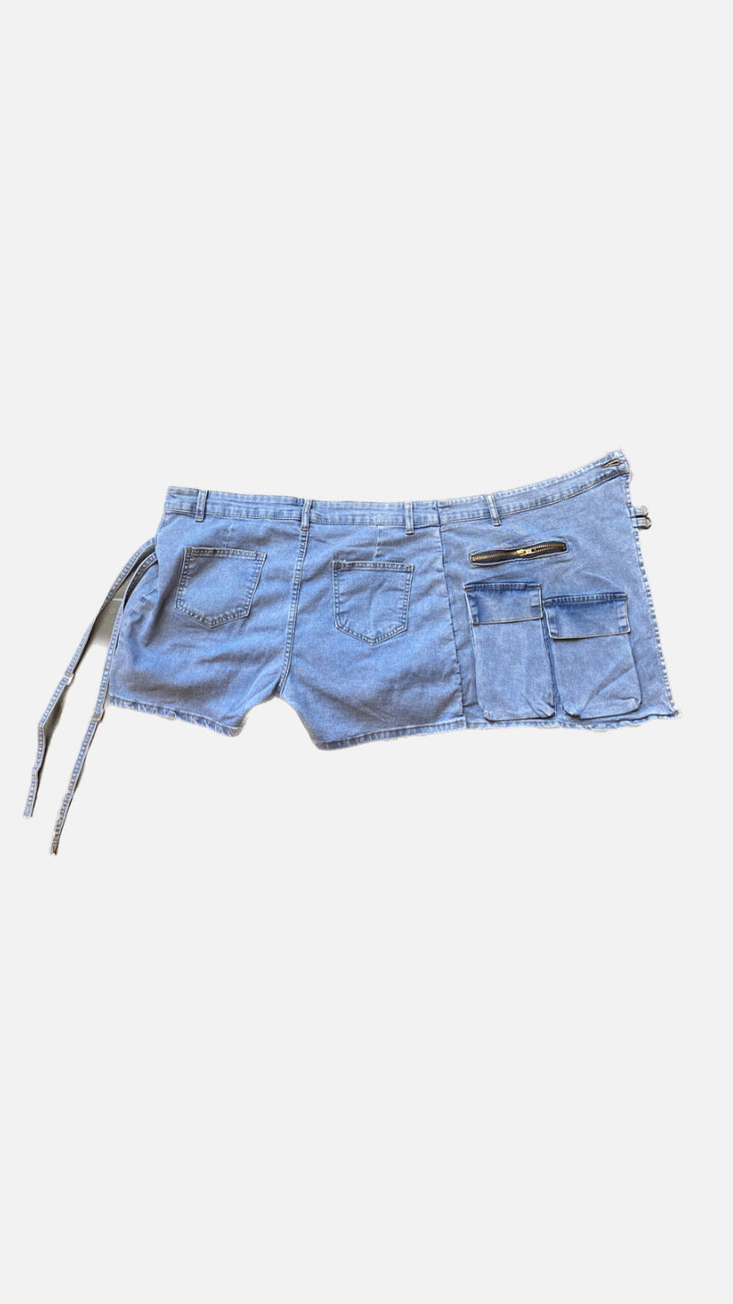Blue Jean Wrap Skirt