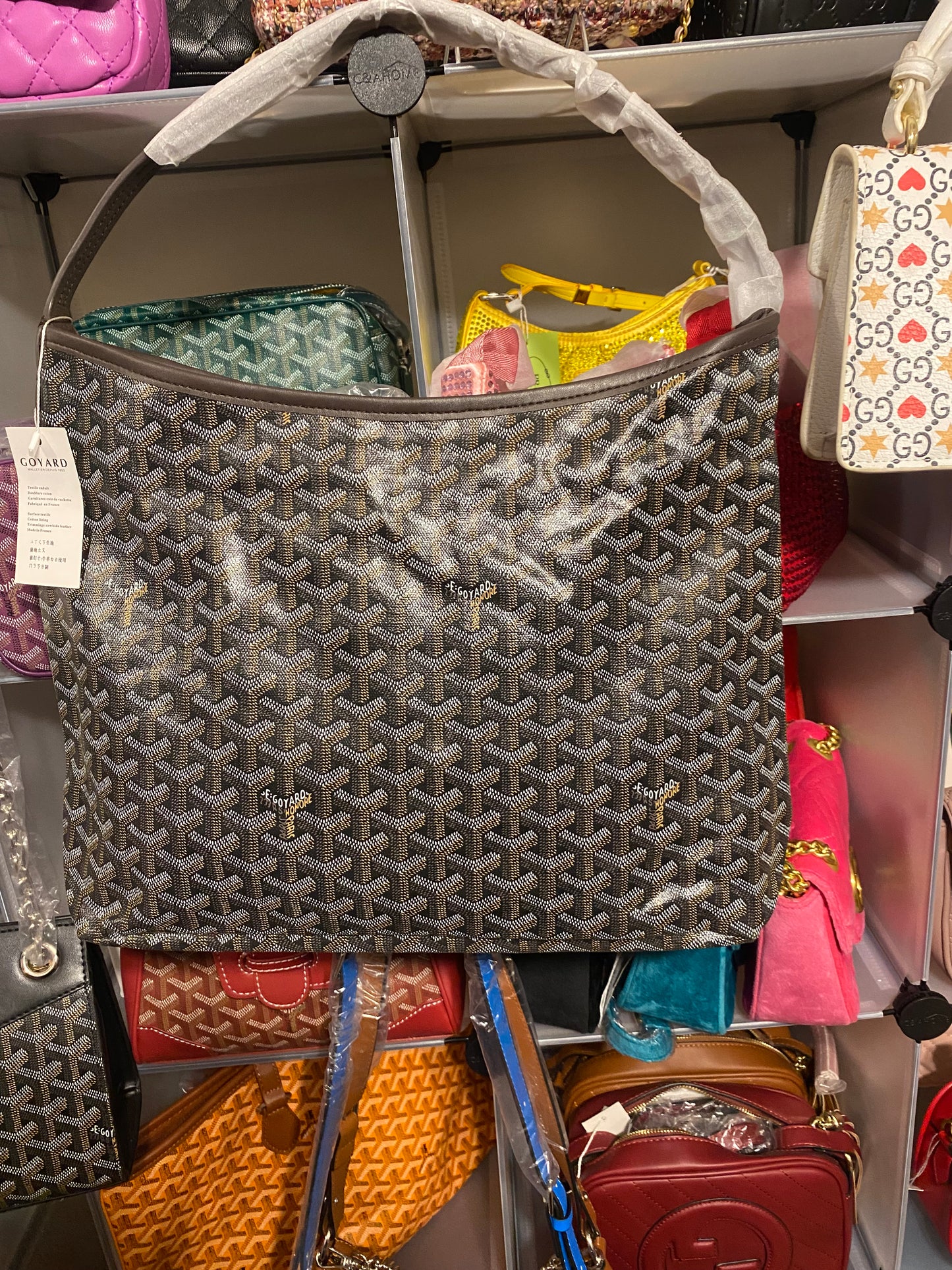 Black and white Goyard bag