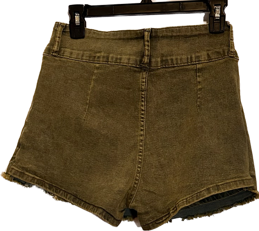 Green scourt spandex short and skirt