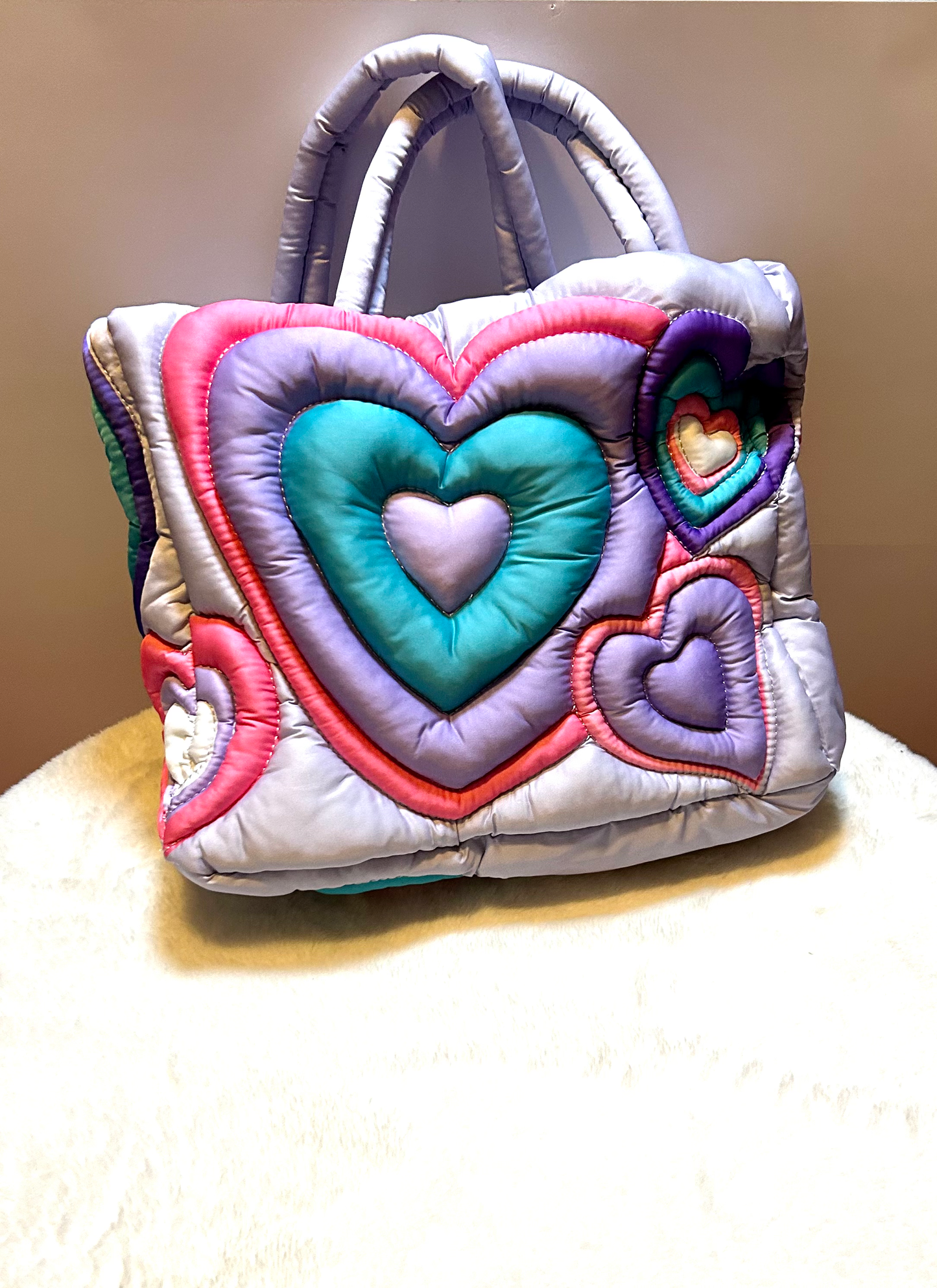Two piece heart jacket with the heart bag to match