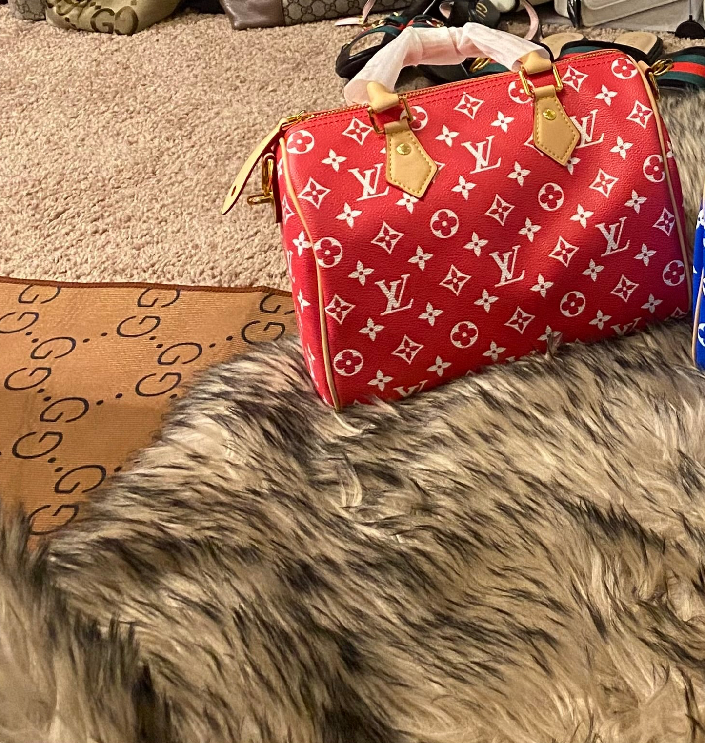 Red and blue Louis Vuitton