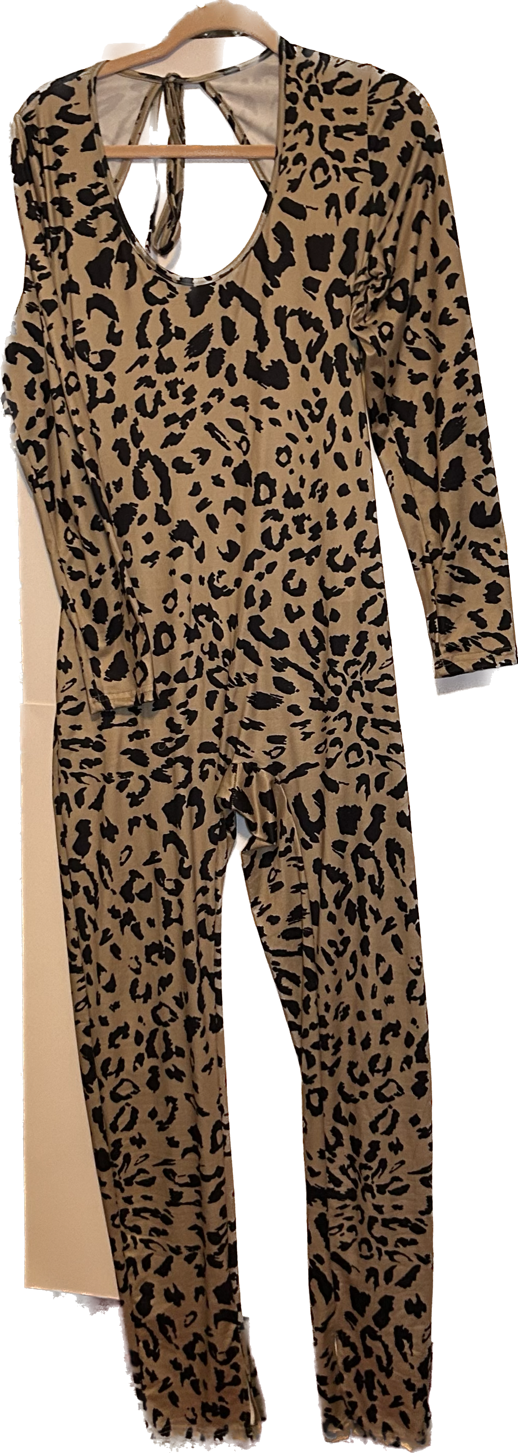 Leopard spandex bodysuit with the back out