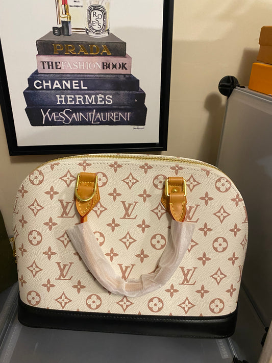 White and brown Louis Vuitton bag