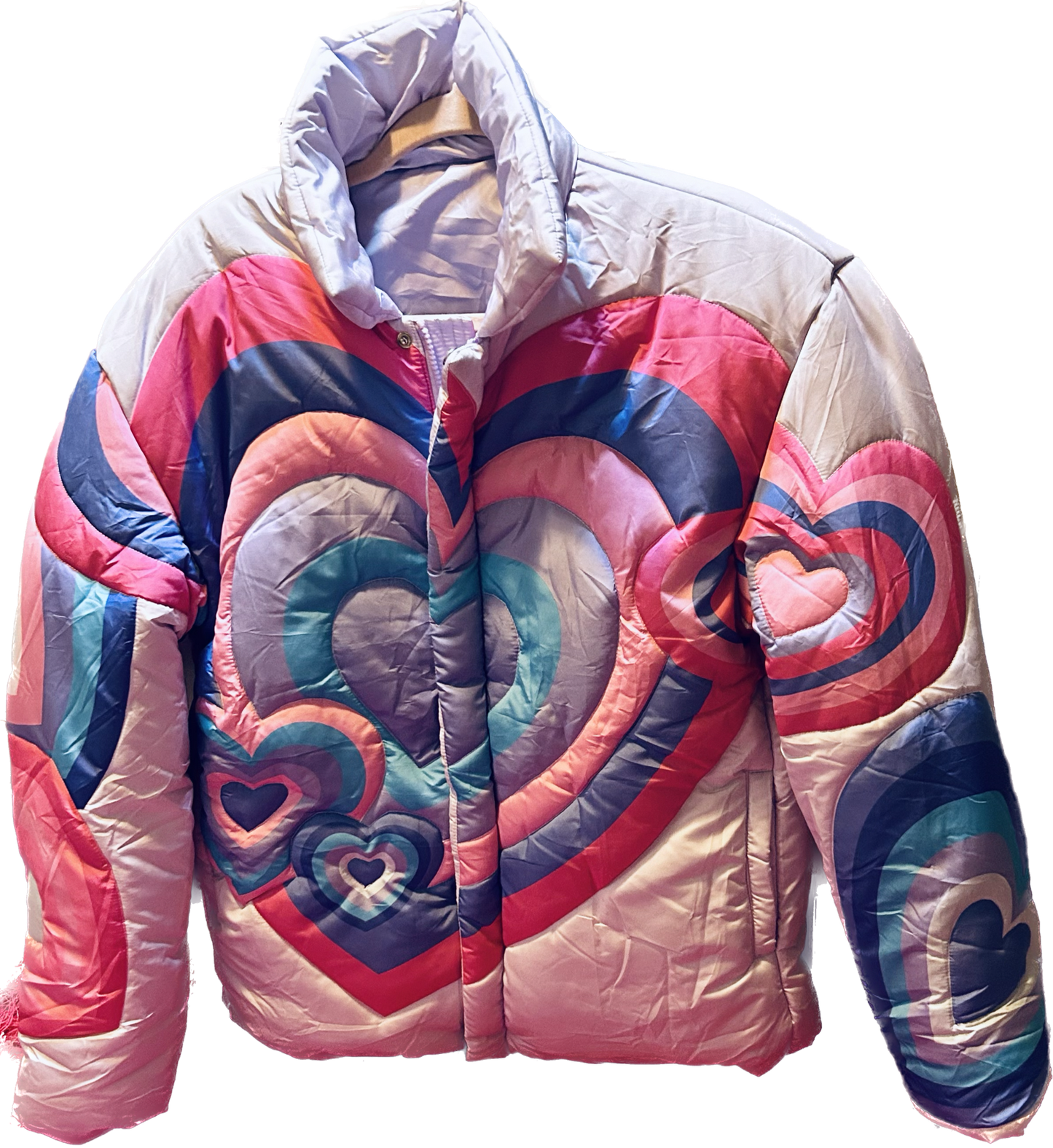 Two piece heart jacket with the heart bag to match