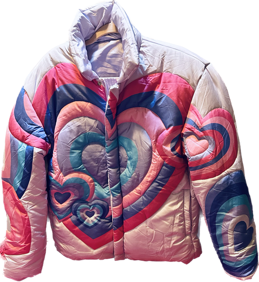 Two piece heart jacket with the heart bag to match