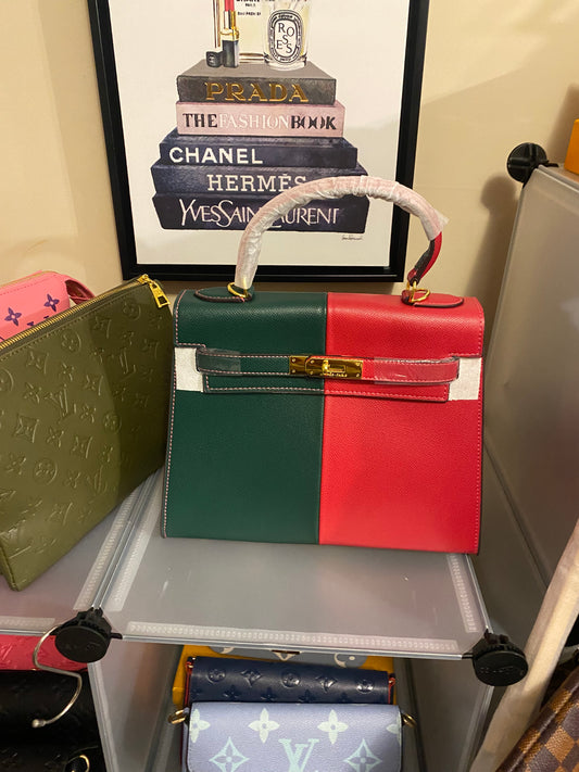Red and green Hermes Bag