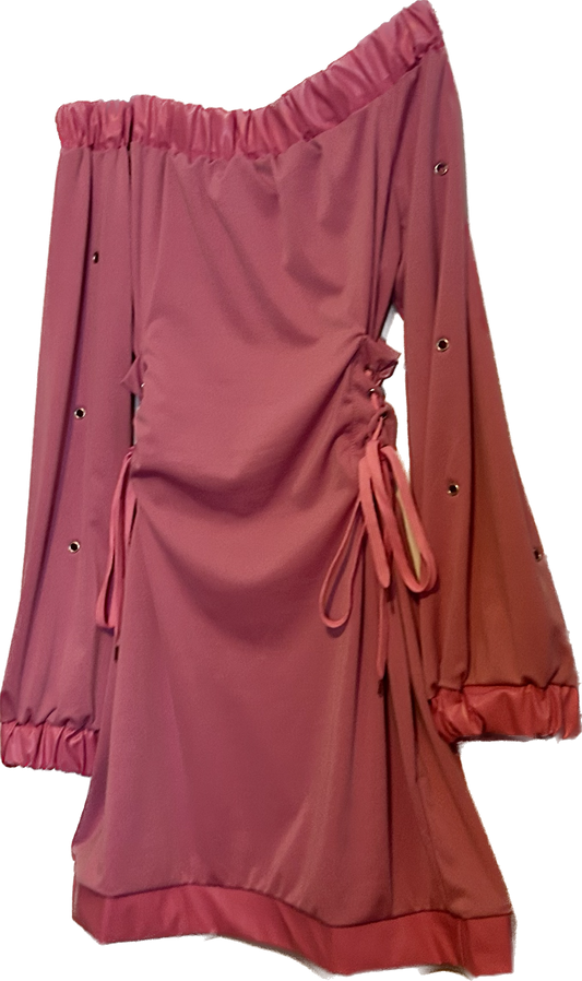 Pink off the shoulder dress
