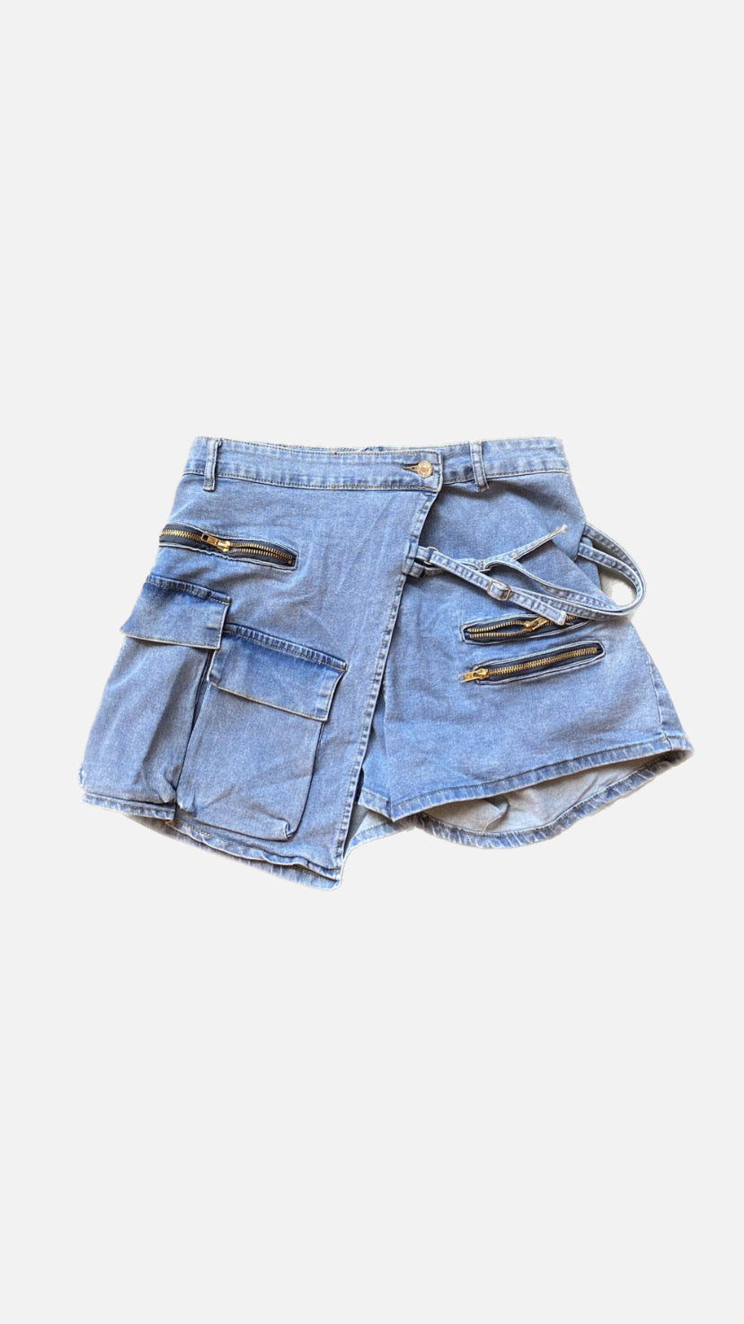 Blue Jean Wrap Skirt