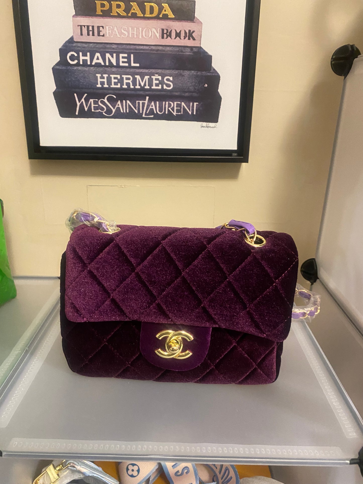 Purple small Chanel bag