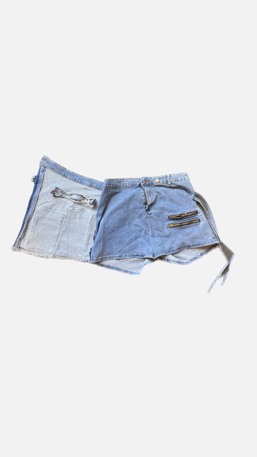 Blue Jean Wrap Skirt