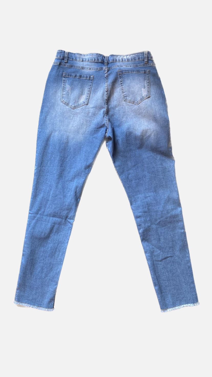 Blue Skinny Ripped Jeans