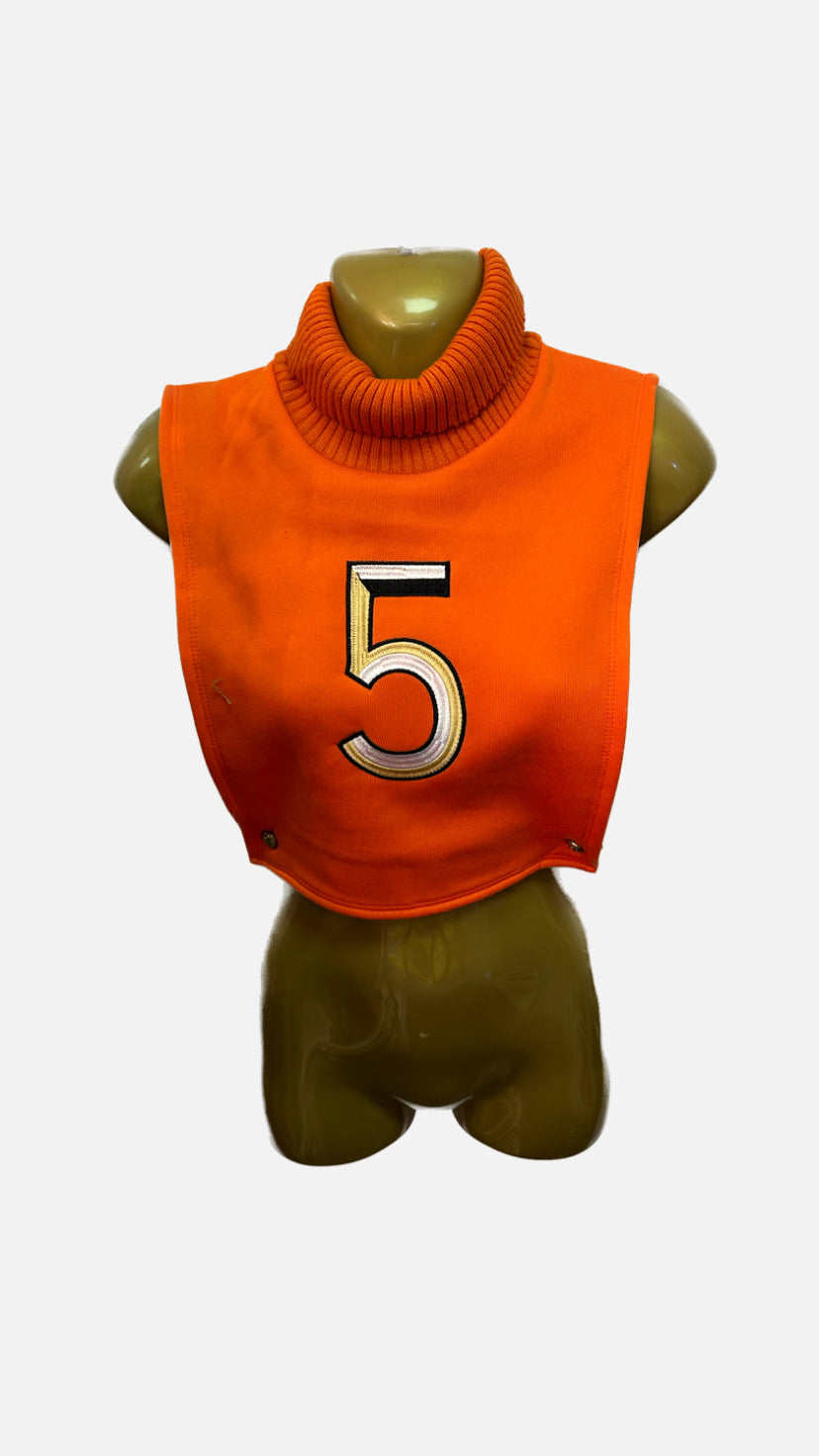 Orange 5 Crop Top Turtle Neck