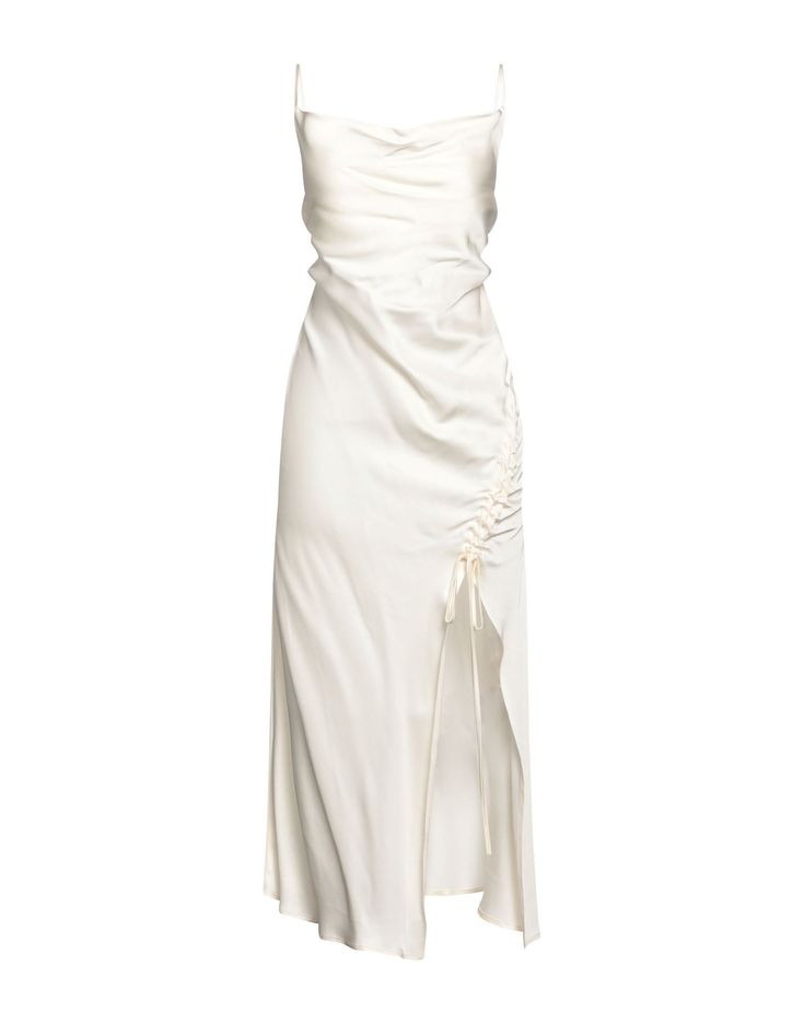 Cream Slit Dress