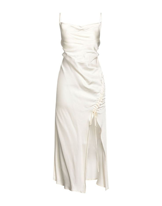 Cream Slit Dress
