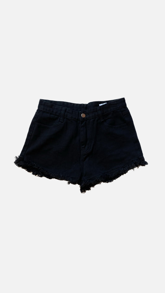 Black Print Shorts