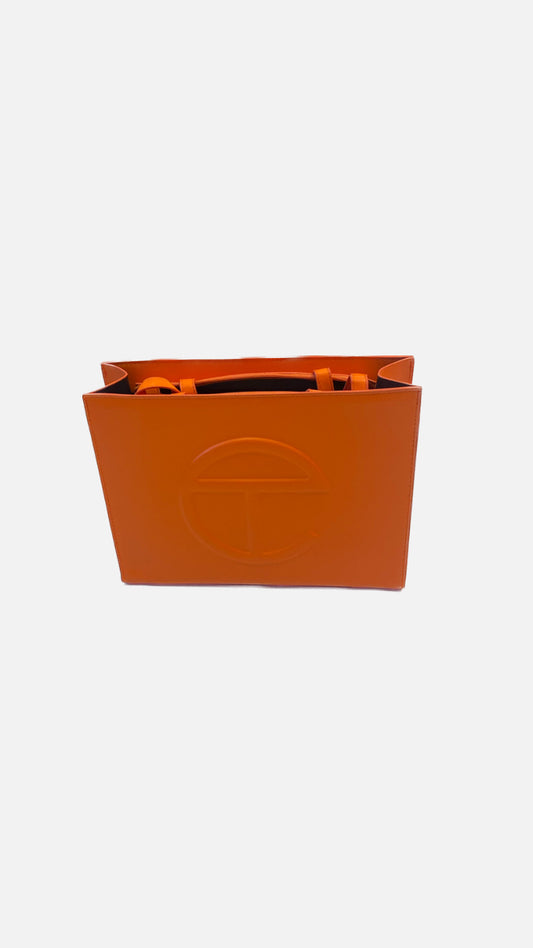 Telfar Medium "Orange Shopping Bag"